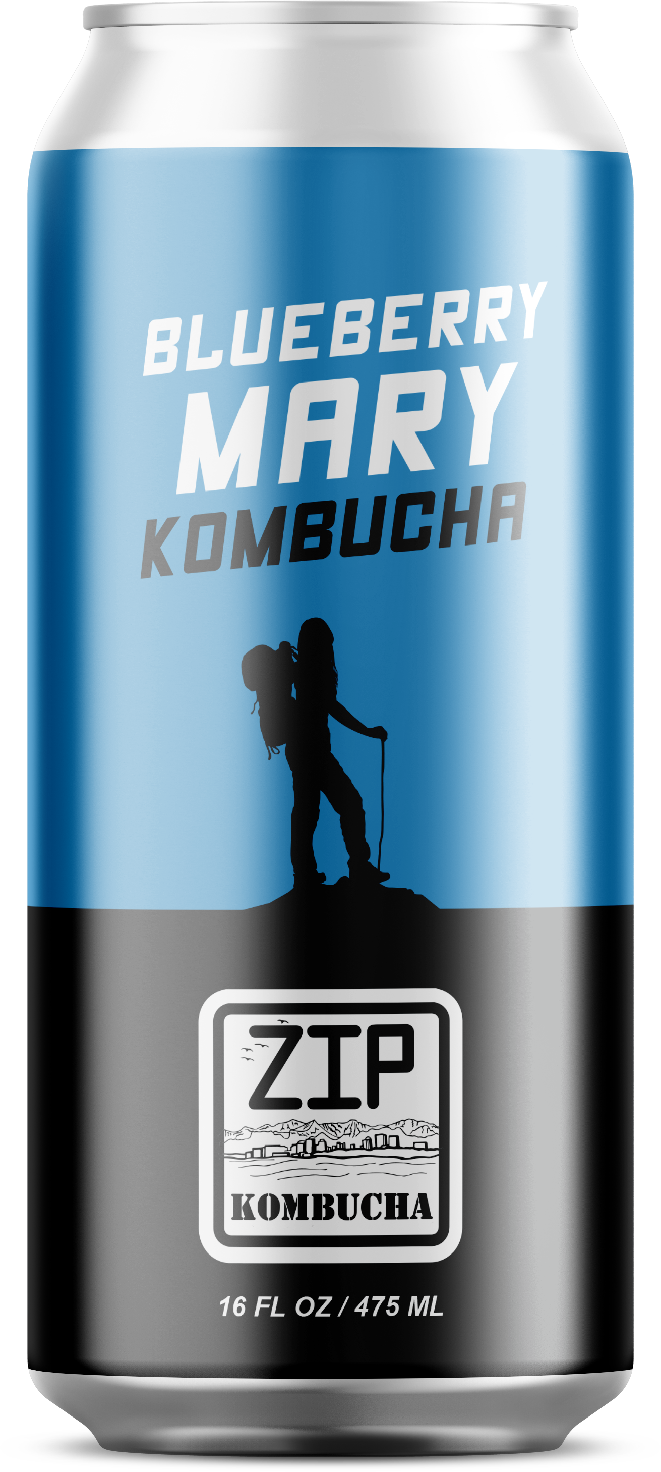 Blueberry Mary Blueberry Kombucha 16oz can by Zip Kombucha